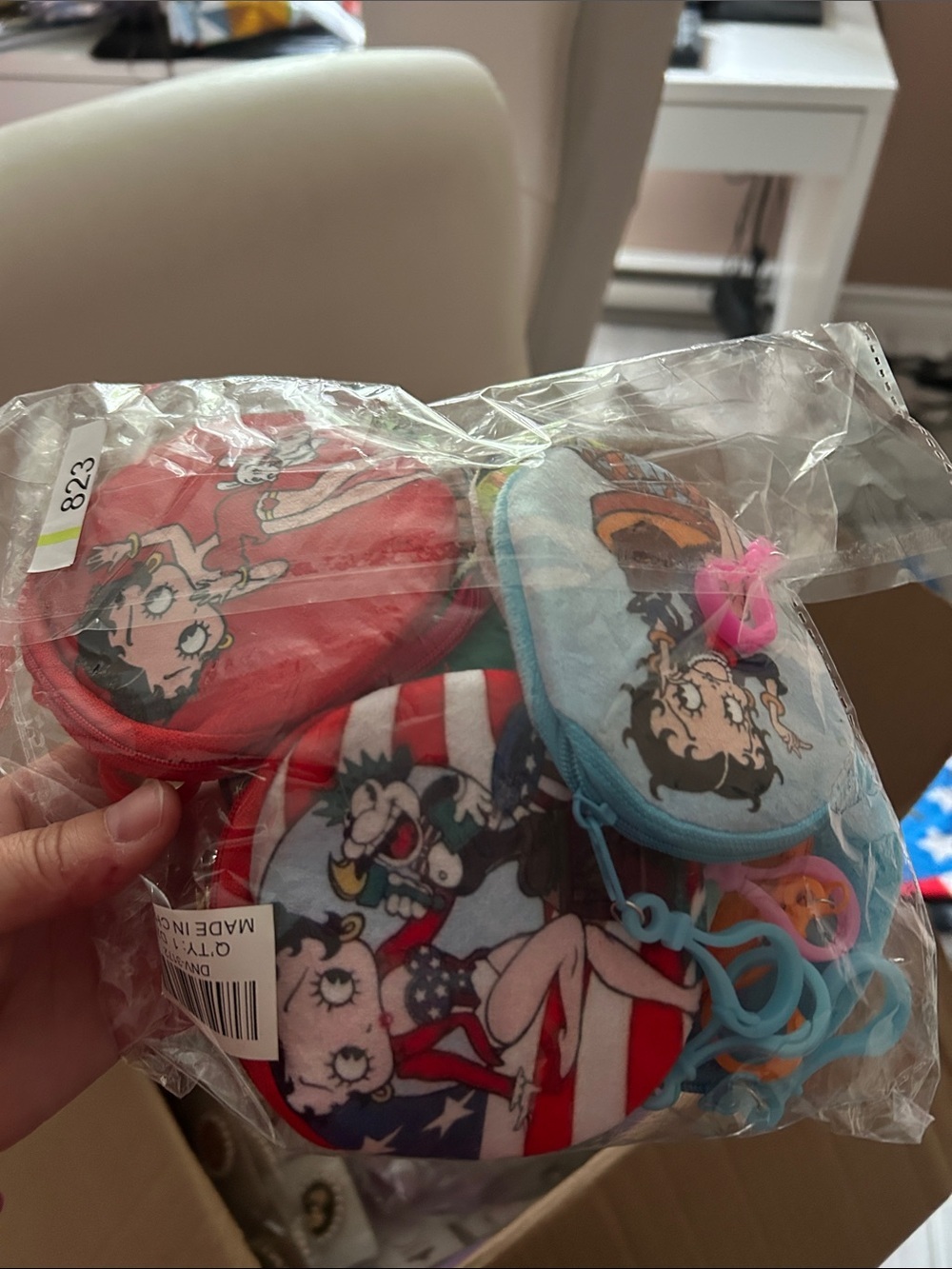 5/$25 Betty Boop Kids Coin Pouch Set - Red, Light Blue, Multi
